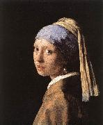 VERMEER VAN DELFT, Jan Girl with a Pearl Earring er oil on canvas